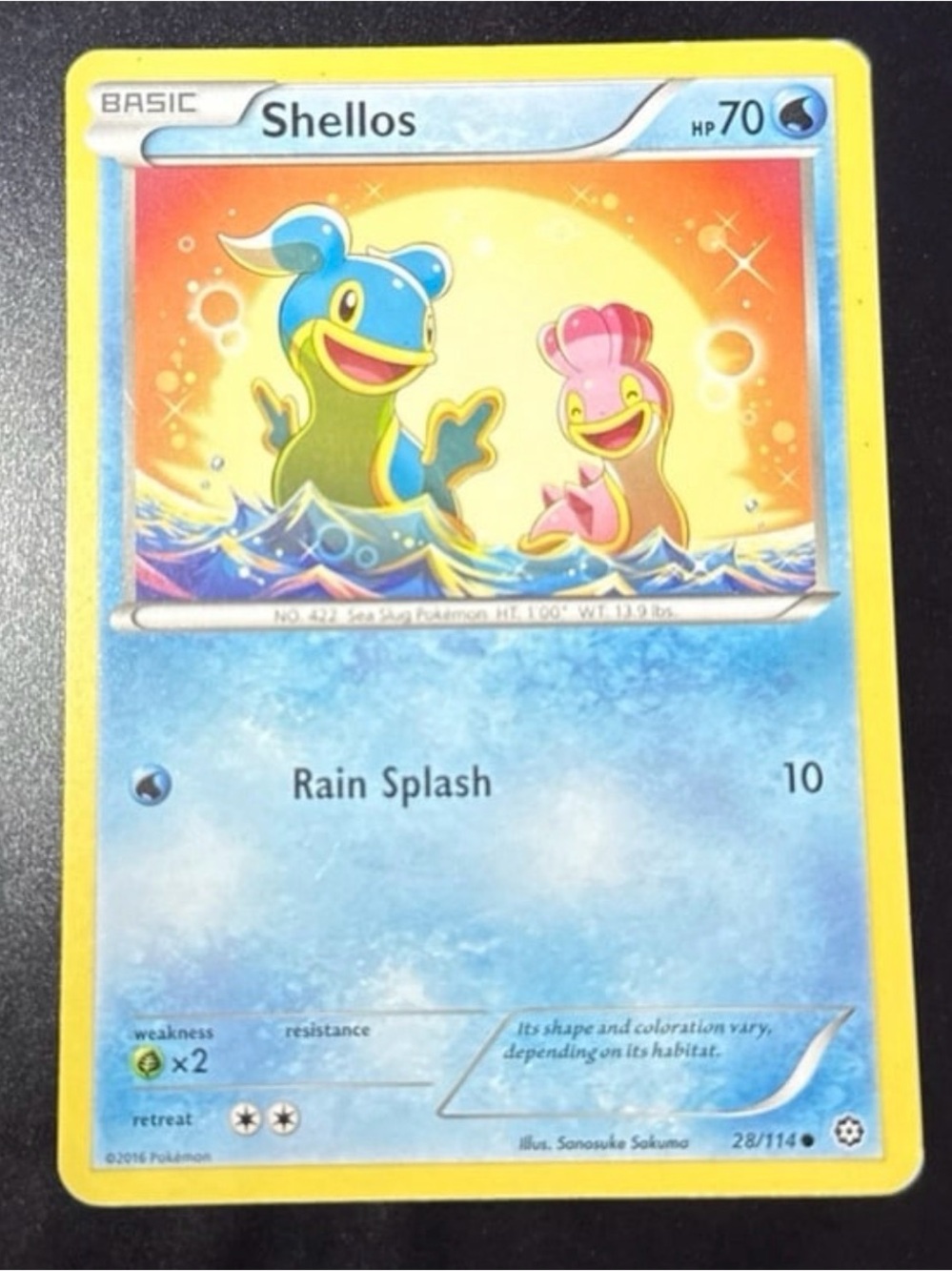 Shellos 28/114 Xy Steam Siege Rare 2016 released collectible artwork item MP